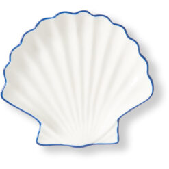 Skål, shell stoneware white & blue fra lexington