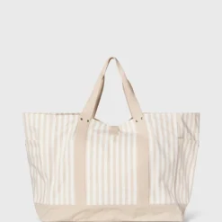 Alternative view of Strandbag Organic Cotton Herringbone - Beige/white stripe fra Lexington