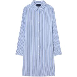 Nattskjorte flannel blue & white stripe fra lexington