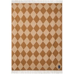 Alternative view of Pledd 130x170 Argyle recycled wool fudge/white fra Lexington