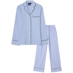 Pyjamas set flannel blue & white stripe fra lexington