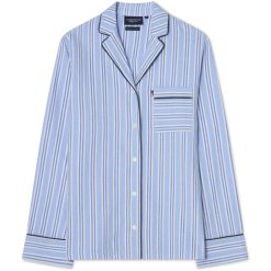 Alternative view of Pysjamas sett i flanell med blå & hvit stripe fra Lexington