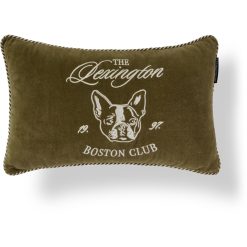 Pyntepute 30x50 boston club organic cotton velvet olive & light beige fra lexington