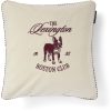 Pynteputetrekk 50x50 boston club organic cotton velvet light beige & fig fra lexington