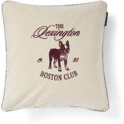 Pynteputetrekk 50x50 boston club organic cotton velvet light beige & fig fra lexington