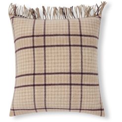 Alternative view of Pynteputetrekk 50x50 Checked recycled wool beige/fig fra Lexington