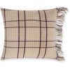 Pynteputetrekk 50x50 checked recycled wool beige & fig fra lexington1