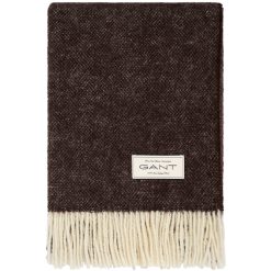 Pledd 130x200 Wool Throw Deep Brown fra Gant