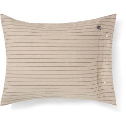 Putetrekk 50x70 pin striped cotton flannel beige & brown fra lexington