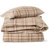 Sengesett checked cotton flannel fudge, beige & fig fra lexington