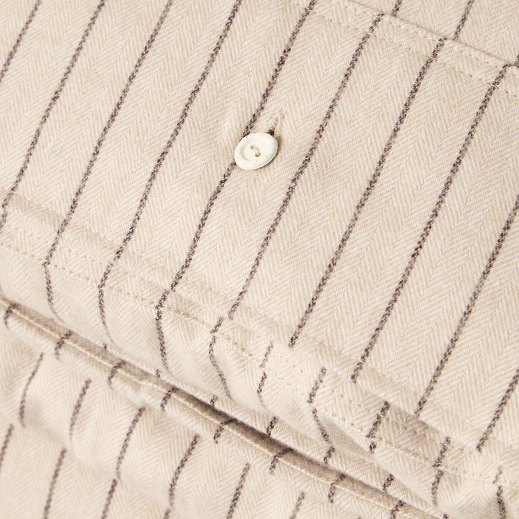 Sengesett Pin Striped Cotton Flannel Beige/Brown fra Lexington - Bilde 2