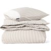 Sengesett striped cotton percale olive & white fra lexington