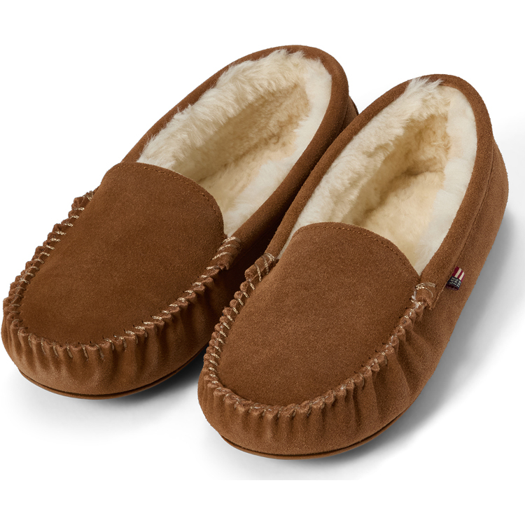 Women's suede Indoor Loafers mid-brown fra Lexington