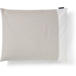putetrekk 50x70 striped cotton percale olive & white fra lexington