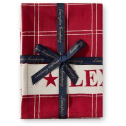 Kjøkkenhåndkle 50x70 cotton jacquard 2pk rød & hvit fra lexington