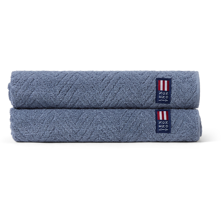 Håndkle Herringbone Steel Blue fra Lexington - Bilde 3