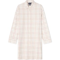Nattskjorte flannel check beige, white fra lexington