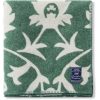 Pledd 130x170 flower jacquard recycled green, lt beige fra lexington4