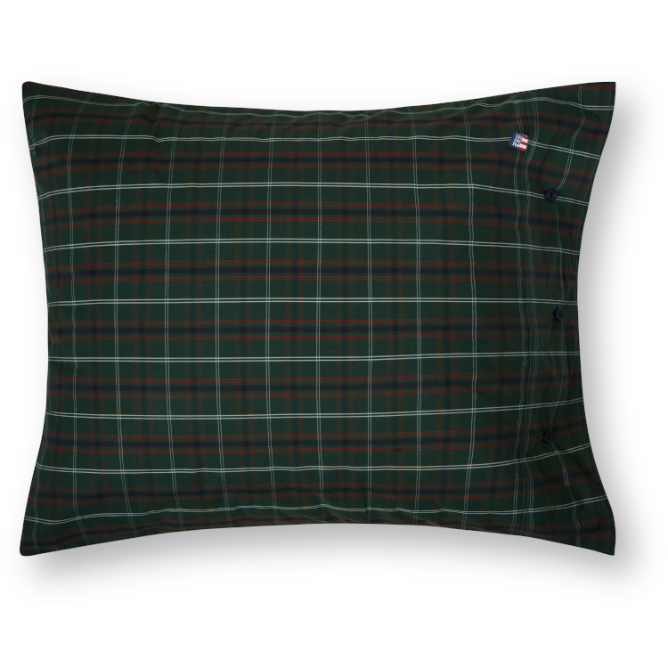 Putetrekk 50x70 Checked Cotton Percale Grønn/Navy/Hvit/Rød fra Lexington