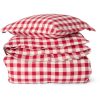 Sengesett Checked cotton flannel red & lt beige fra Lexington