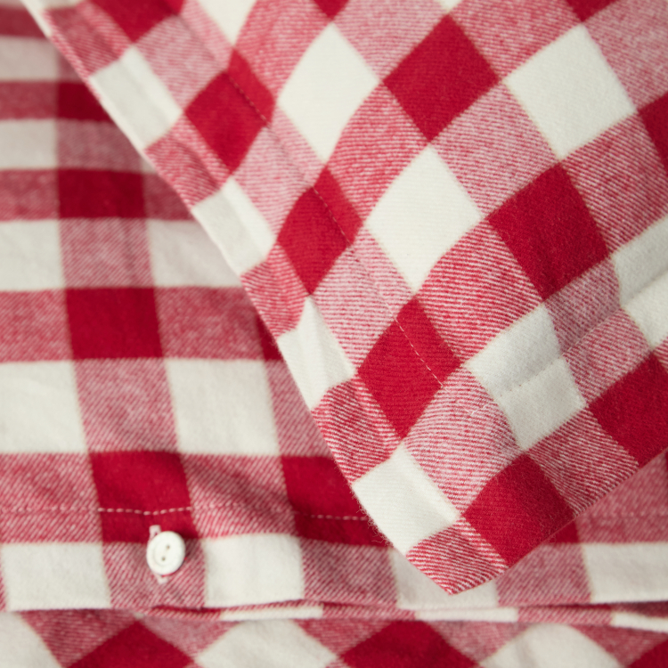 Sengesett Checked cotton flanell Rød/Lt Beige fra Lexington - Bilde 2