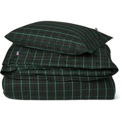 Sengesett checked cotton percale green, navy, white, red fra lexington