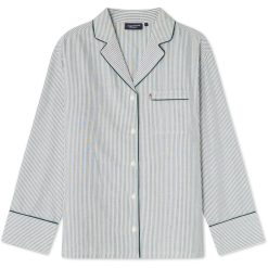 Alternative view of Pysjamas Cotton Pinstripe Green/White fra Lexington