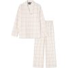 pysjamas organic cotton flannel beige, white fra lexington