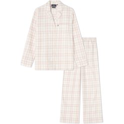 pysjamas organic cotton flannel beige, white fra lexington