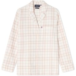 Alternative view of Pysjamas Check Organic Cotton Flanell Beige/White fra Lexington